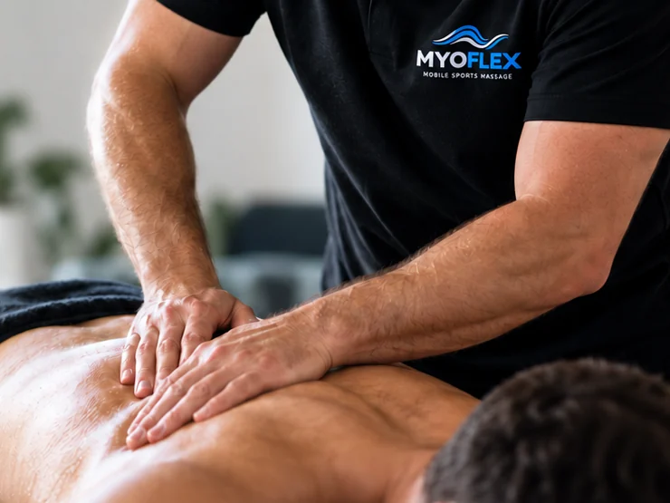 Sports massage treatment in progress